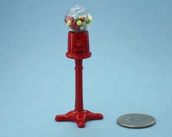 Miniature Dollhouse FAIRY GARDEN Accessories ~ Red Metal Gumball Machine ~ NEW 