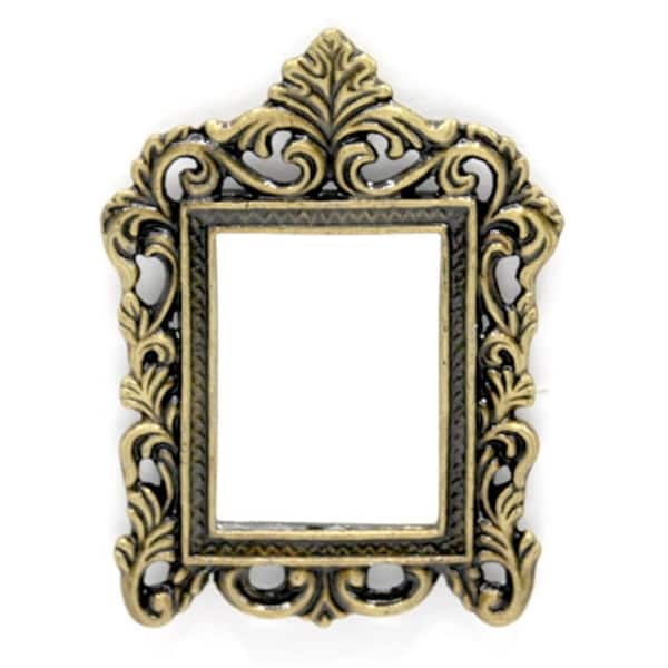 Very NICE 1:12 Scale Dollhouse Miniature Decorative Antique Brass Framed Mirror #WCMA116