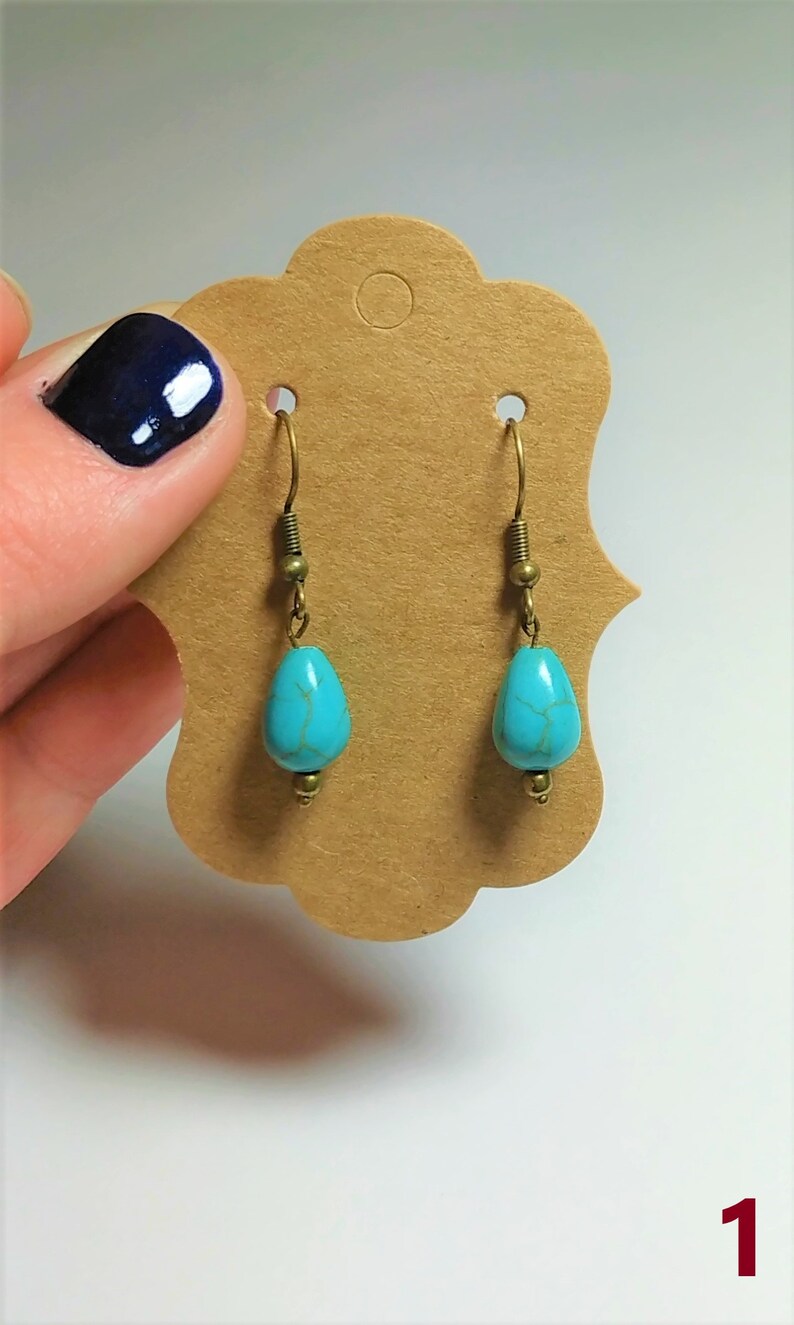 Howlite Turquoise beaded earrings drops