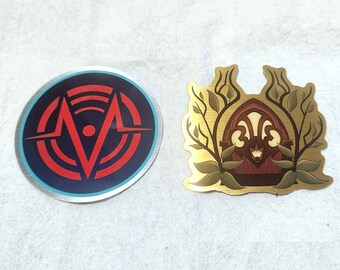 Hazbin Hotel Alastor and Vox Metallic Stickers