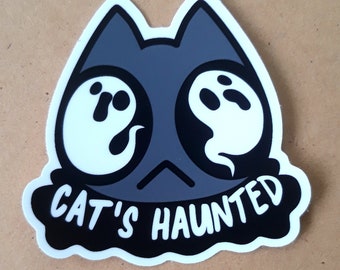 Cat's Haunted Vinyl Sticker