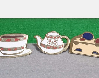 Tea Time 1" Enamel Pin Set (3 pins)