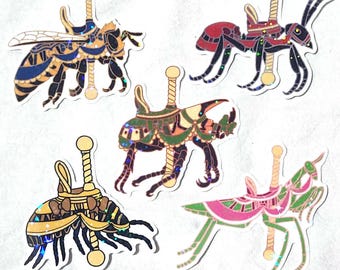 Carousel Bug 3.5" Glitter Sticker