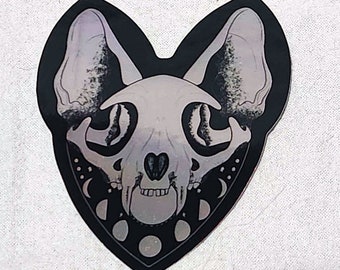 Cat Skull Planchette Holographic Sticker