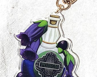 Belladonna Nightshade Poison Bottle 3" Acrylic Charm