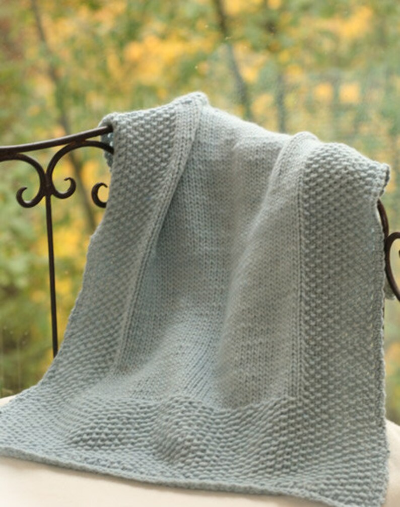 Knitted baby blanket in Eskimo Knitting Pattern Knitting Etsy