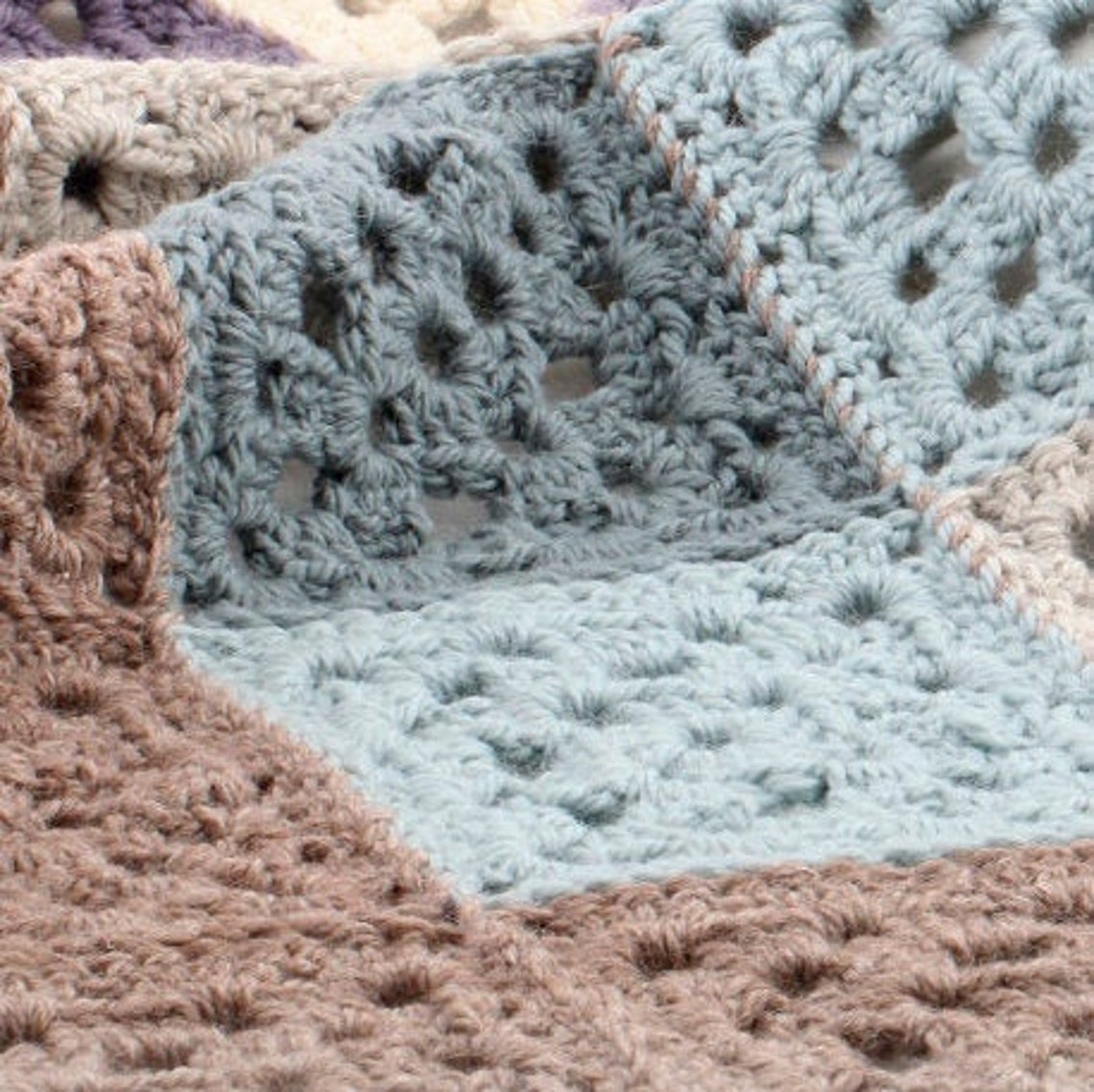 Crocheted blanket with squares for baby Crochet pattern Etsy