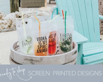 Drink Pouches | Bachelorette Party | READY TO SHIP | Screen Printed