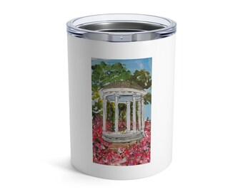 Tarheel U.  N.  C. tumbler college 10 oz Chapel Hill Old Well, insulated, dw safe, collegiate drinkware, college drinkware, collegiate tumbl