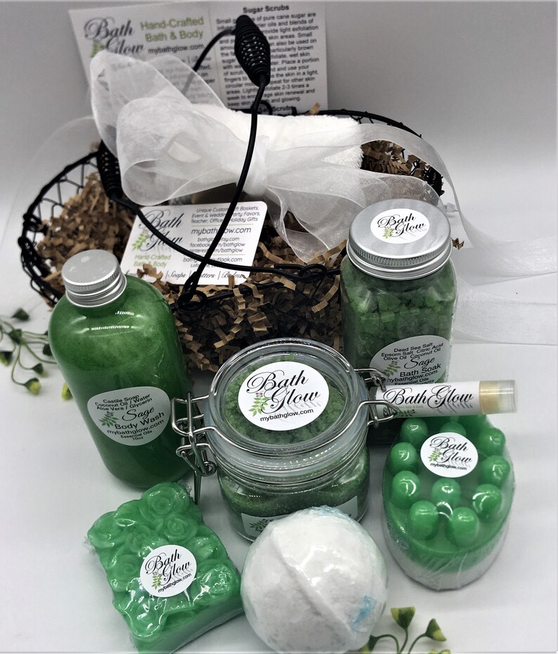Sage Wire Basket Set Spa Gift Bath Gift Unique Gift Etsy