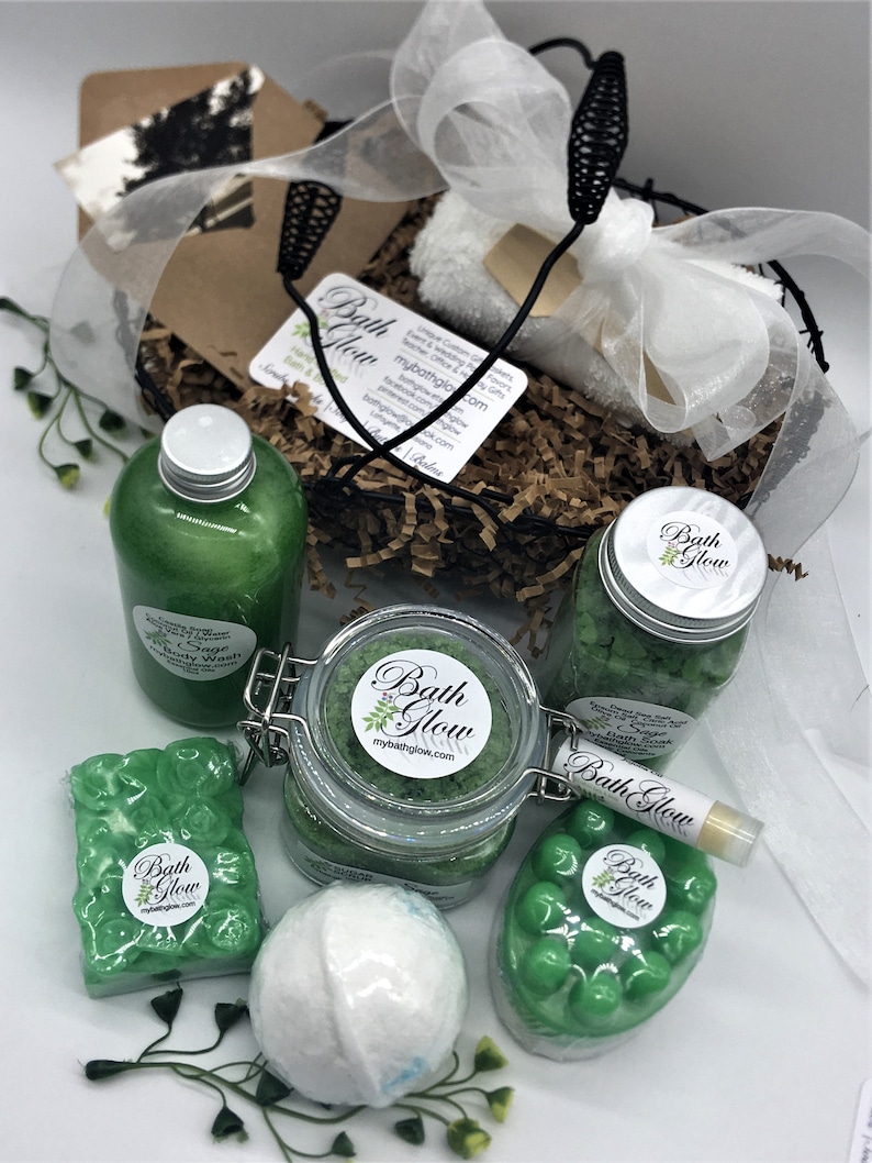 Sage Wire Basket Set Spa Gift Bath Gift Unique Gift Etsy