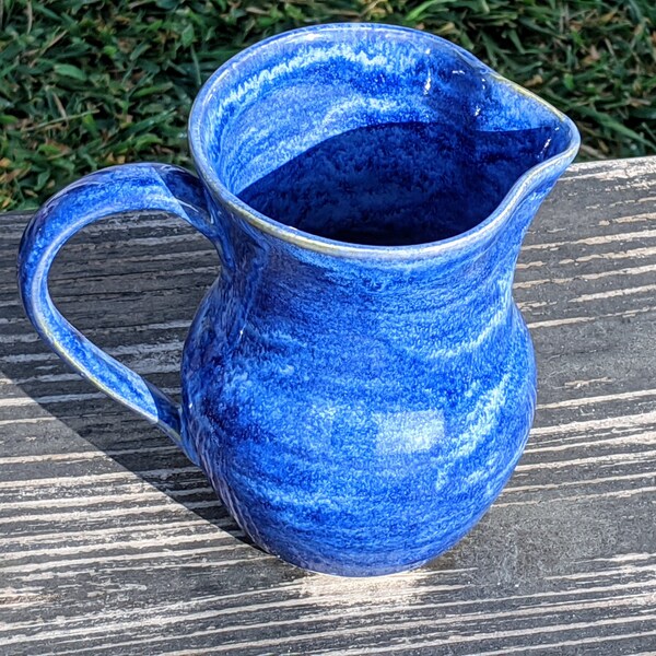 Blue Ceramic Pitcher Etsy