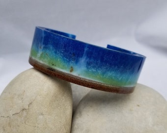 Original Beach Resin Art Bangle Bracelet Sand Jewelry Sand Bracelet Beach Jewelry Beach Bangle Ocean Jewelry Ocean Bracelet Bangle