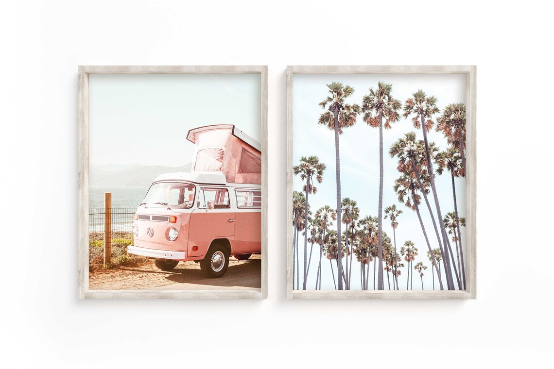 Pastel Beach Travel Wall Art Digital Download Vintage Wall Etsy