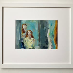 Original Oil Painting: &quot;Brushing Her Hair&quot; Figurative Framed Art