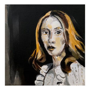 Painting of girl, acrylic painting, portrait, figurative painting, original painting,