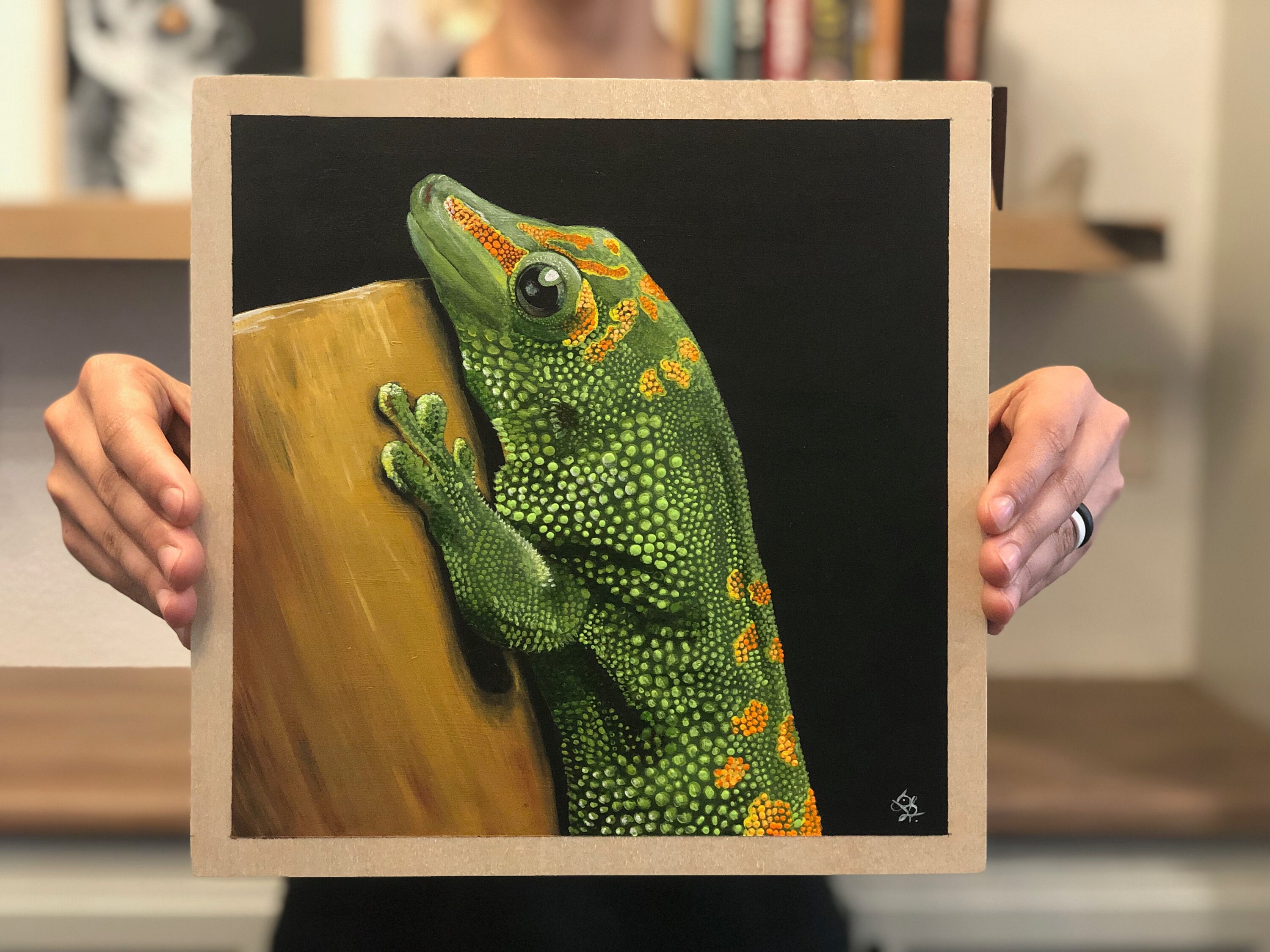 Day Lizard Painting Acrylic Lizard Painting Animal Painting Etsy UK