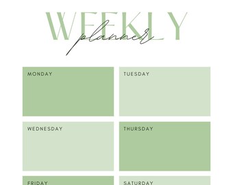 Weekly Planner Printable Weekly Planner Printable Planner - Etsy