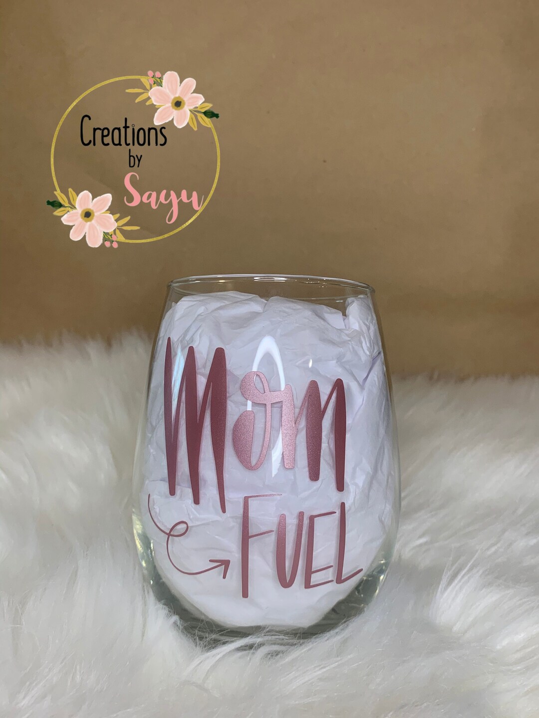 Mom Wine Glass Mom Fuel Wine Glass Etsy