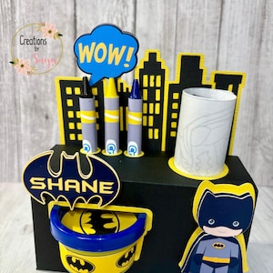 Super hero activity box, party favor box, birthday favors.
