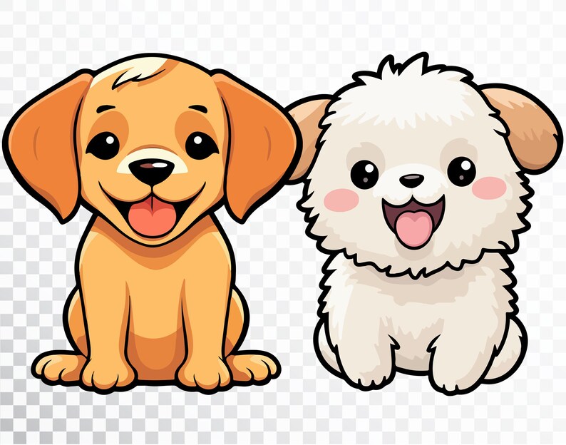 20 PNG Cute Puppy / Dog Birthday Digital Bundle / Kawaii Pet Sticker