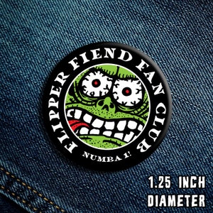 Flipper Fiend #1 Pinball Button 1.25&quot;