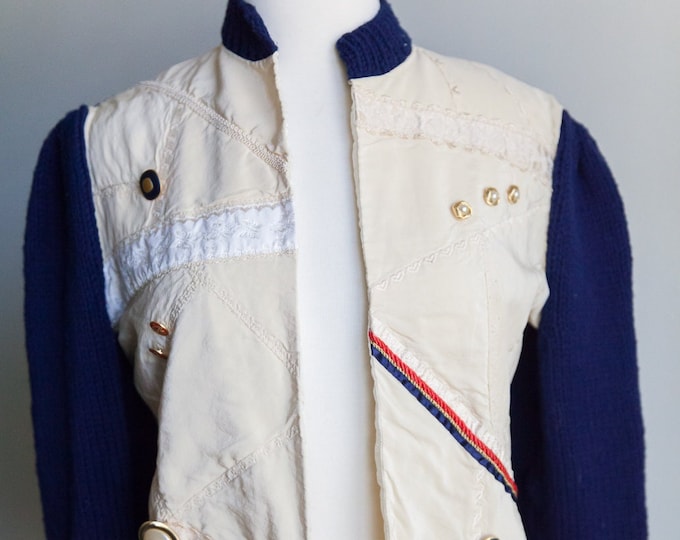 vintage buttons and ribbons cardigan