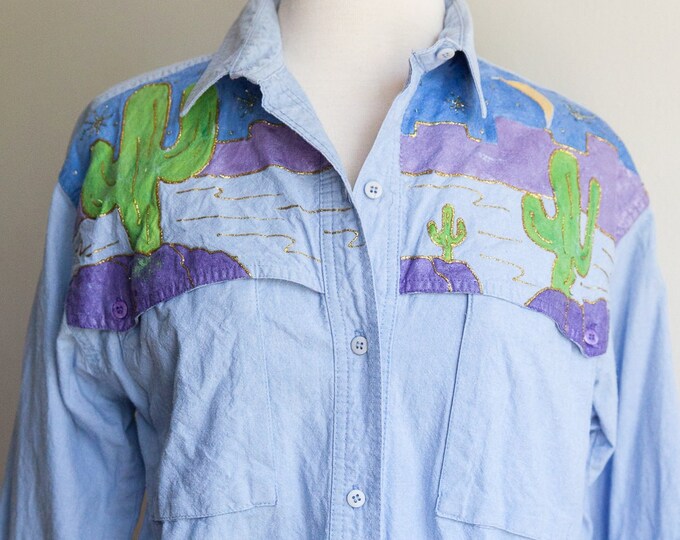 1980s chambray desert dreams shirt, Small/Medium