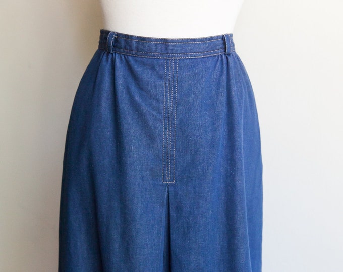 1970s center pleat denim skirt, XS/small