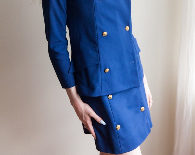 vintage in the navy two piece set, Medium
