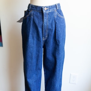 vintage Calvin Klein jeans, 1980s 80s dead stock Calvin Klein pleated mom jeans, vintage balloon jeans, Medium