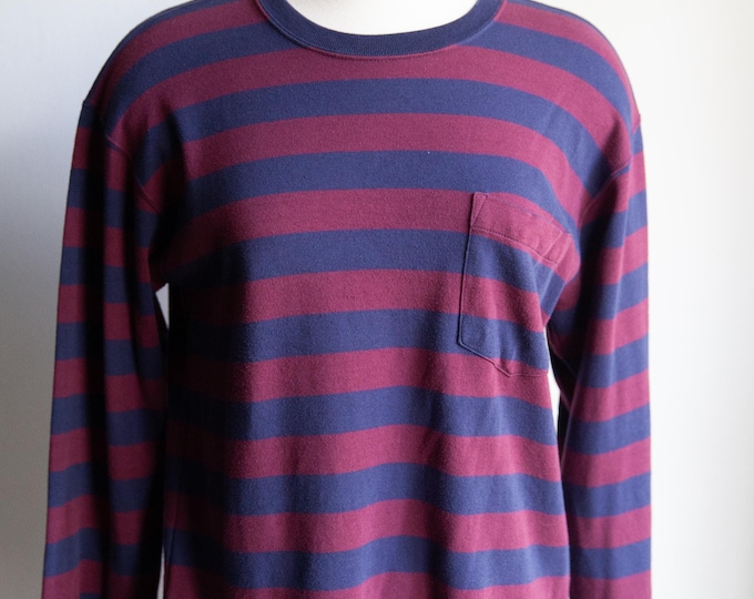 80s Ralph Lauren rugby striped shirt, vintage rugby shirt, Medium