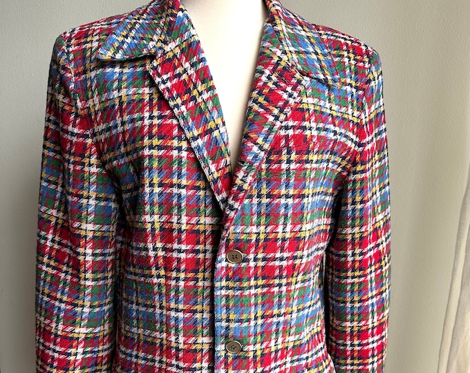 80s plaid blazer, vintage Liz Claiborne, MED