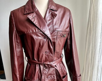 vintage Aigner leather car coat, 1980s leather Aigner jacket, vintage leather jacket, Sm/Med