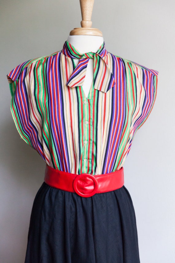 70s vintage rainbow striped dress, 70s vintage dr… - image 3