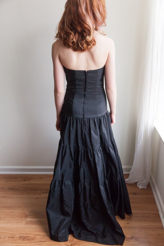 vintage Jessica McClintock black tiered dress, 19… - image 5