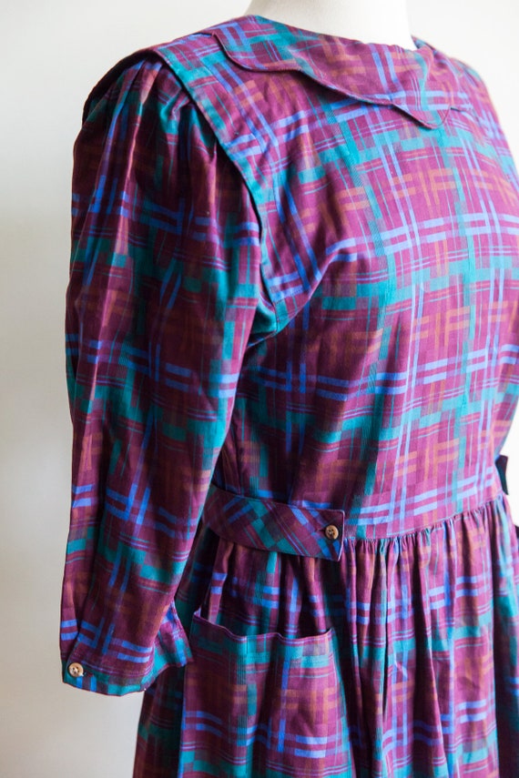 vintage plaid about you midi dress, 198-s 80s pla… - image 2