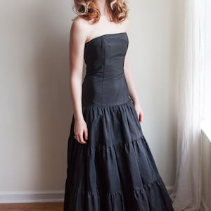 Vintage Jessica Mcclintock Black Tiered Dress, 1980s 80s Black Tiered ...