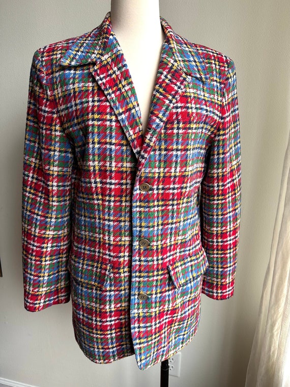 Vintage color me plaid blazer, 1980s 80s plaid bla