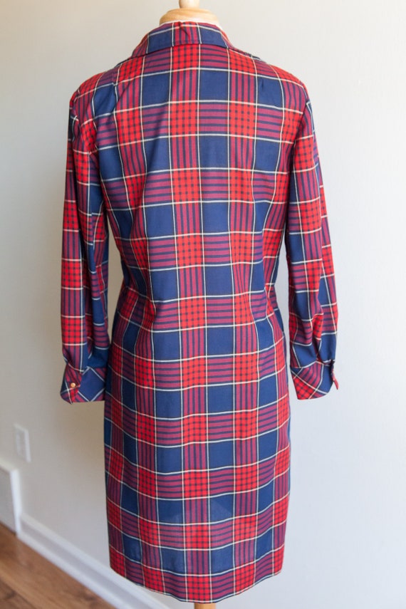 vintage all that plaid dress, 1970s 70s plaid col… - image 3