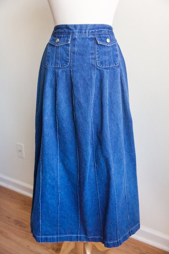 70s vintage high waisted denim skirt, vintage deni