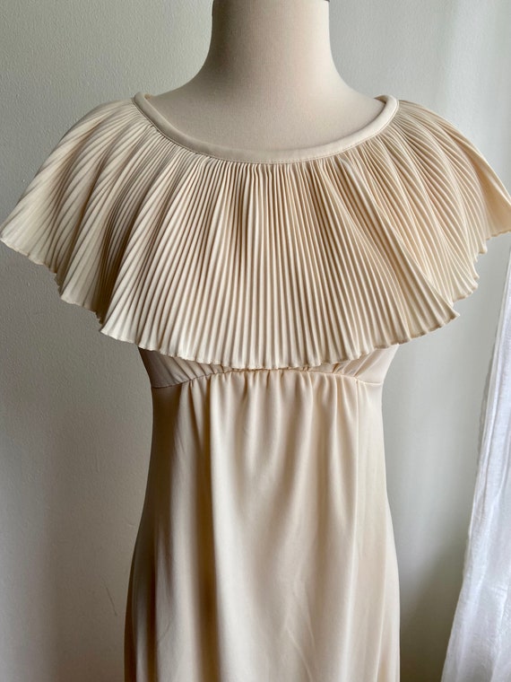 vintage ivory cream maxi dress, 1970s 70s ivory p… - image 5