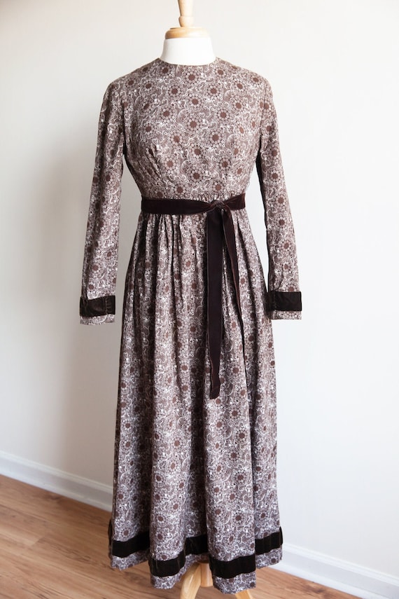 vintage little house on the prairie dress, 1970s h
