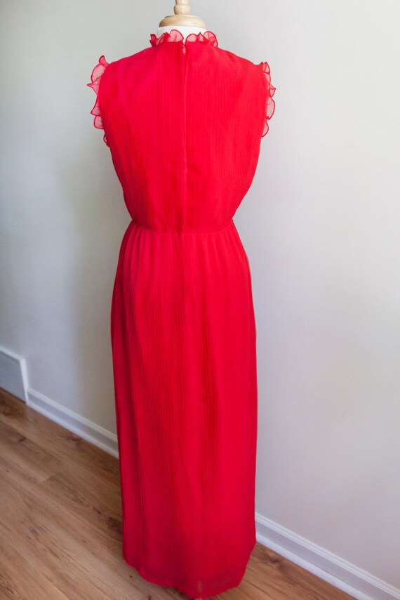 vintage be my valentine maxi dress, 1970s 70s red… - image 5