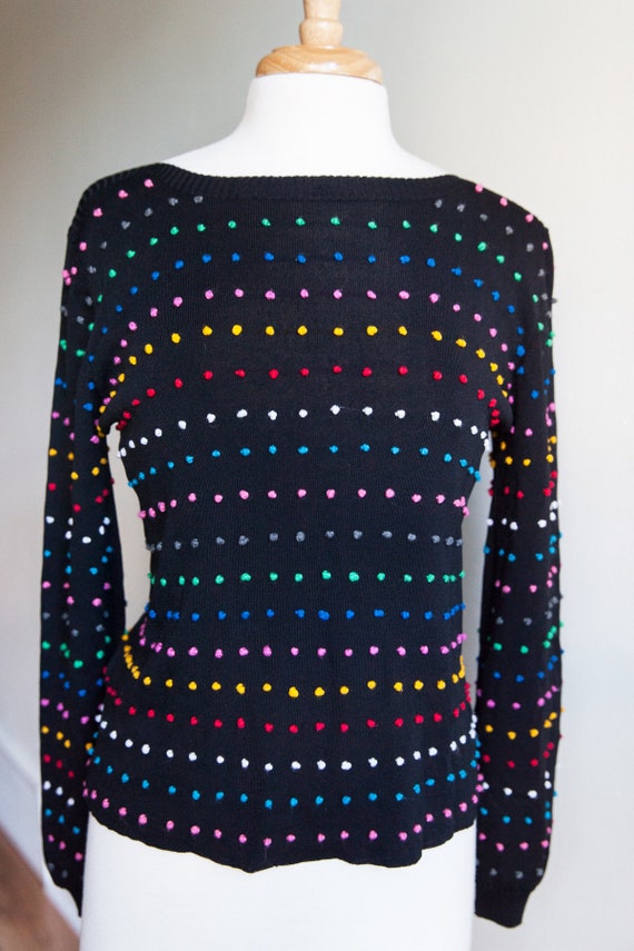1980s Gray Red Polka Dot Sweater 80s Novelty Sweater Ugly Sweater Party 80s Hipster Sweater Vintage Crewneck Sweater Dotted