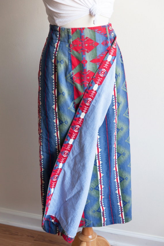 80s vintage southwest wrap skirt, vintage wrap sk… - image 3