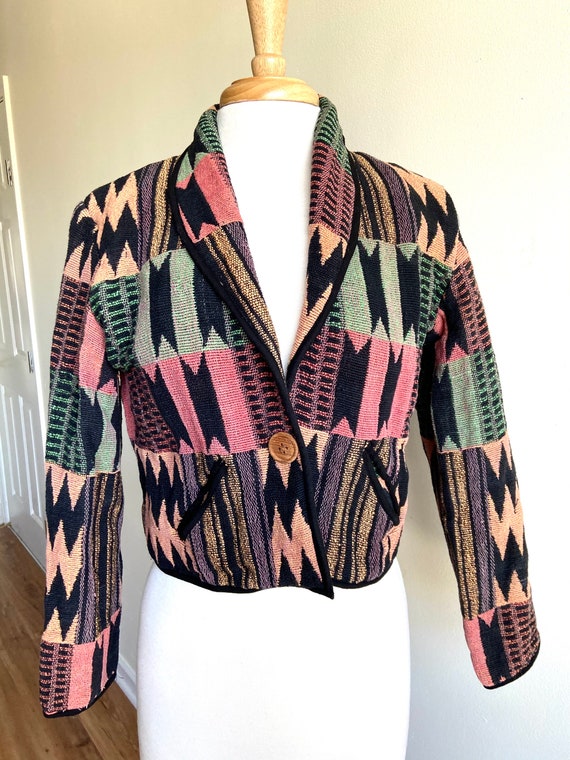 vintage southwest cropped jacket, 1990s 90s southw