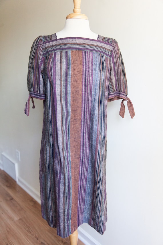 Vintage Striped Midi Dress