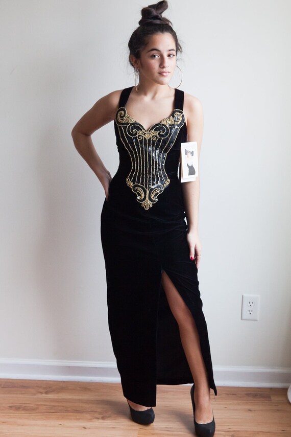 Vintage 1980s velveteen Gunne Sax dress, Gunne Sax