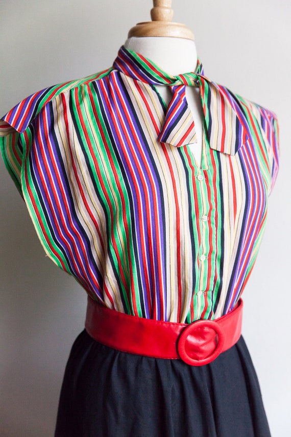 70s vintage rainbow striped dress, 70s vintage dr… - image 2